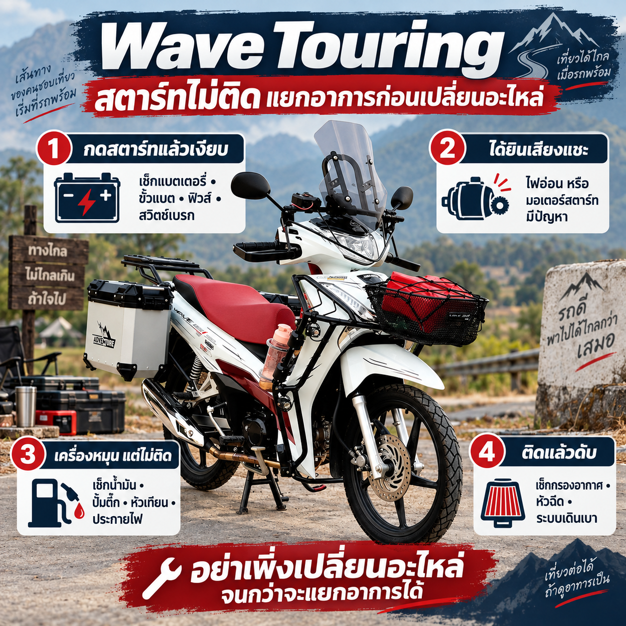 คู่มือการวินิจฉัยสตาร์ทไม่ติด Honda Wave Touring